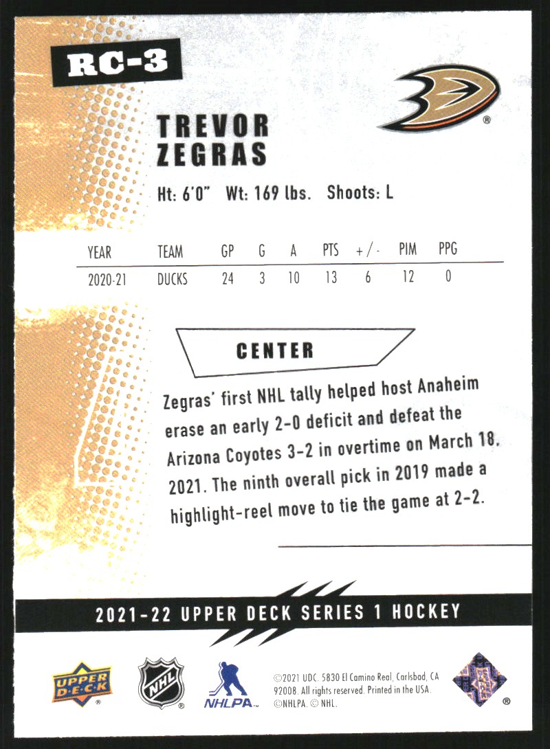 2021-22 Upper Deck '21-22 Rookie Commemorative Class #RC3 Trevor