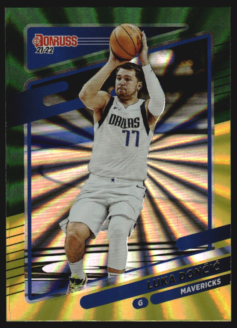 2021-22 Donruss Holo Green and Yellow Laser #77 Luka Doncic - NM-MT ...