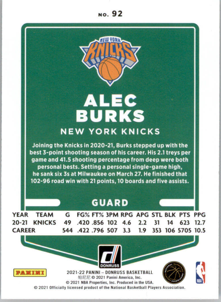 2021/2022 Donruss Basketball "Holo Orange Laser" Parallel Cards - Bild 35 von 85