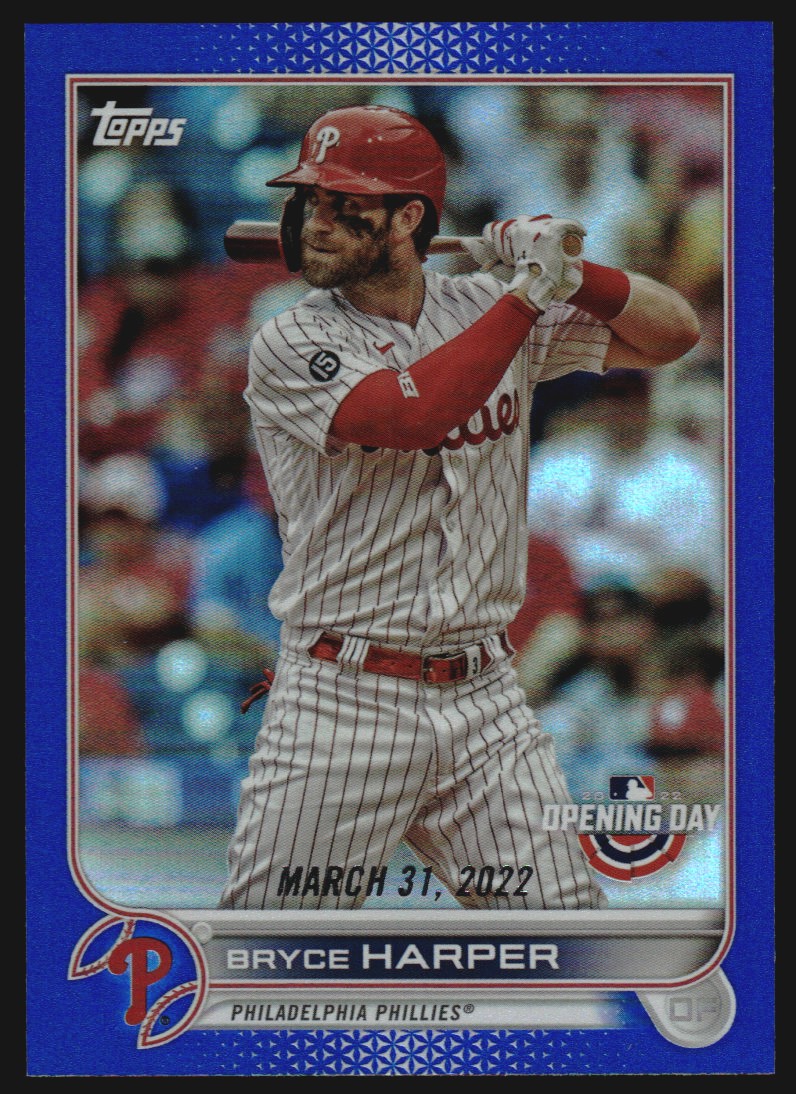 2022 Topps Opening Day Blue Foil #122 Bryce Harper - NM-MT - Burbank ...