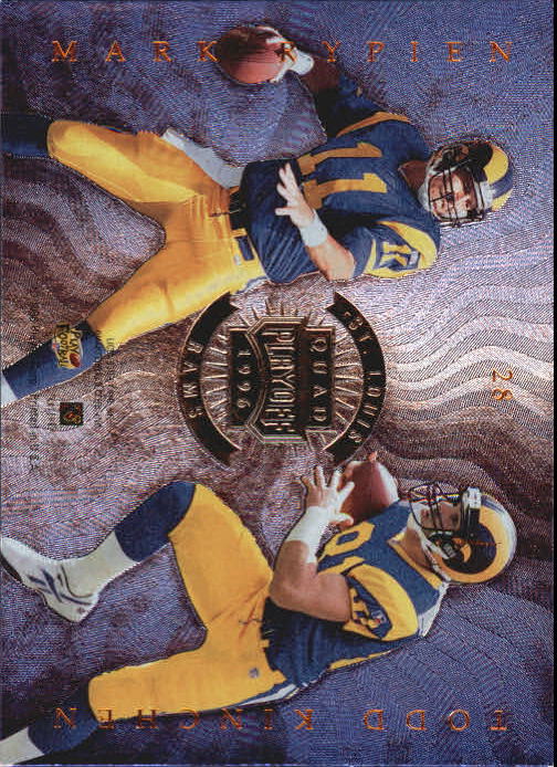1996 Absolute Quad Series #28 Mark Rypien/Isaac Bruce/Todd Kinchen/Steve Walsh back image