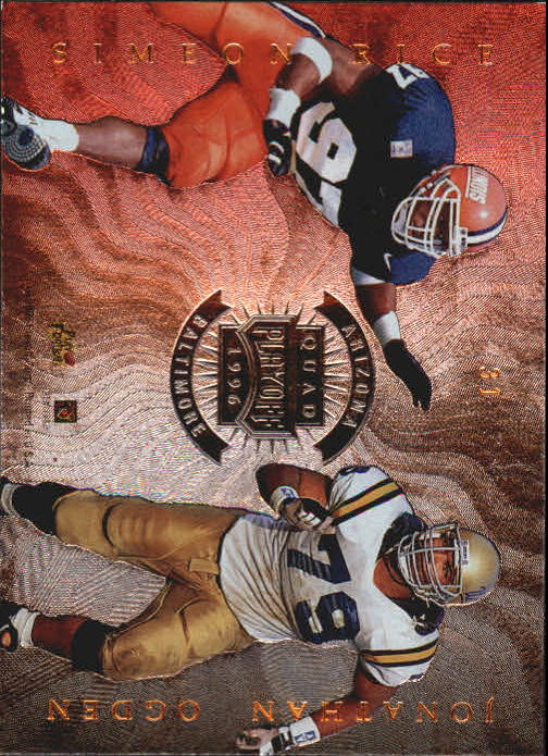 1996 Absolute Quad Series #31 Keyshawn Johnson/Kevin Hardy/Simeon Rice/Jonathan Ogden back image