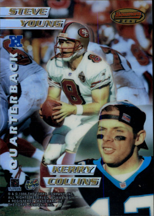 1996 Bowman's Best Mirror Images Refractors #1 Young/Collins/Marino/Brunell back image