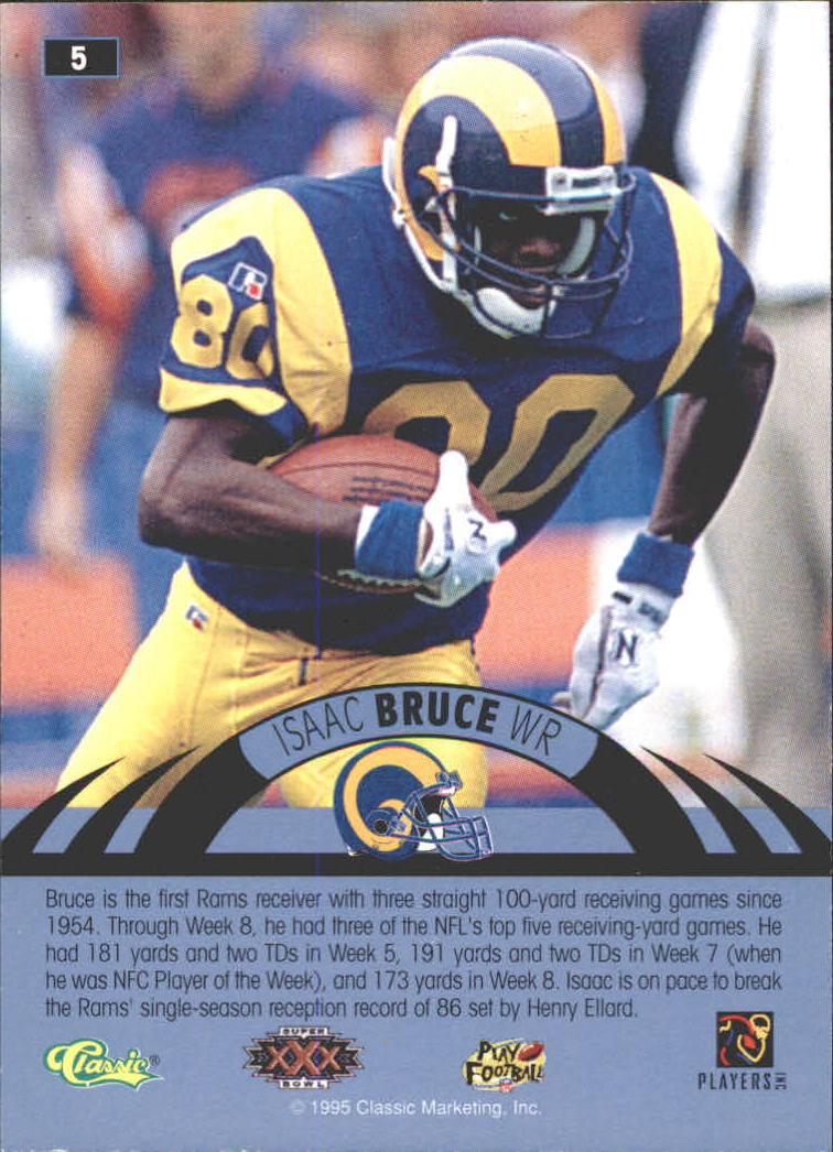 1996 Classic NFL Experience Printer's Proofs #5 Isaac Bruce back image