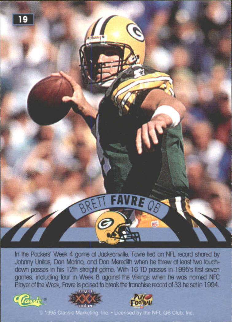 1996 Classic NFL Experience Printer's Proofs #19 Brett Favre back image