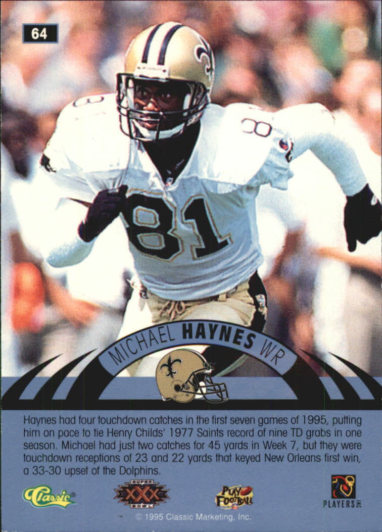 1996 Classic NFL Experience Super Bowl Red #64 Michael Haynes back image