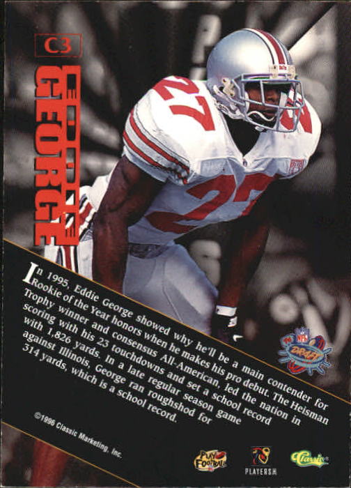 1996 Classic NFL Rookies ROY Contenders #C3 Eddie George back image
