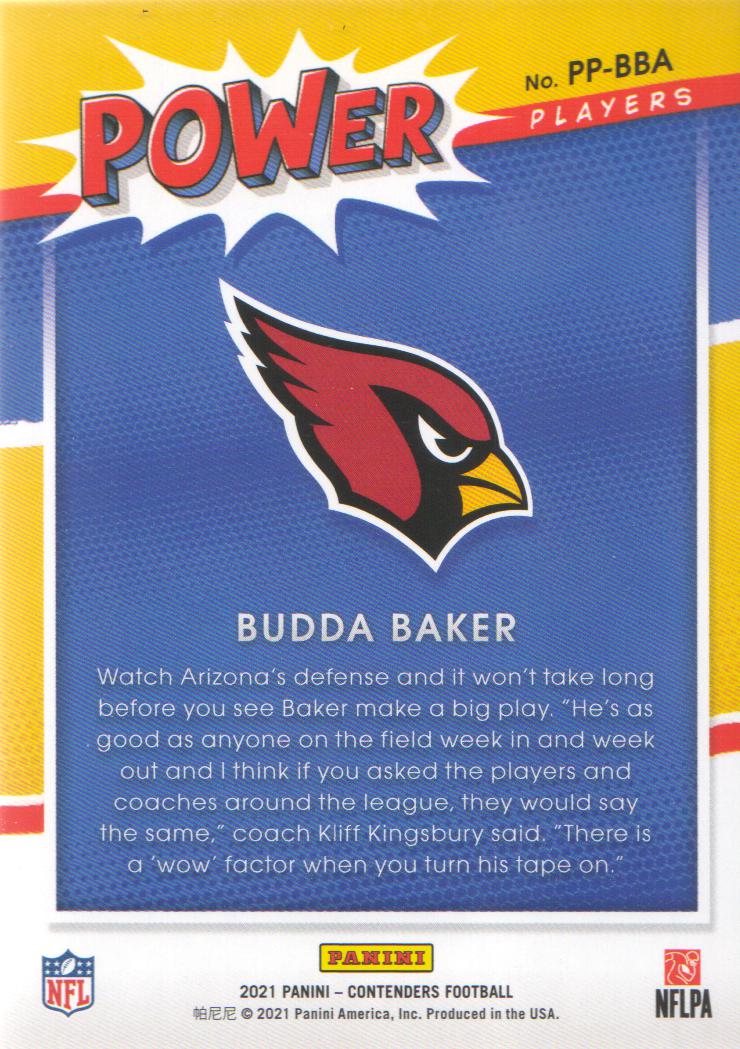 2021 Panini Contenders Power Players #23 Budda Baker back image