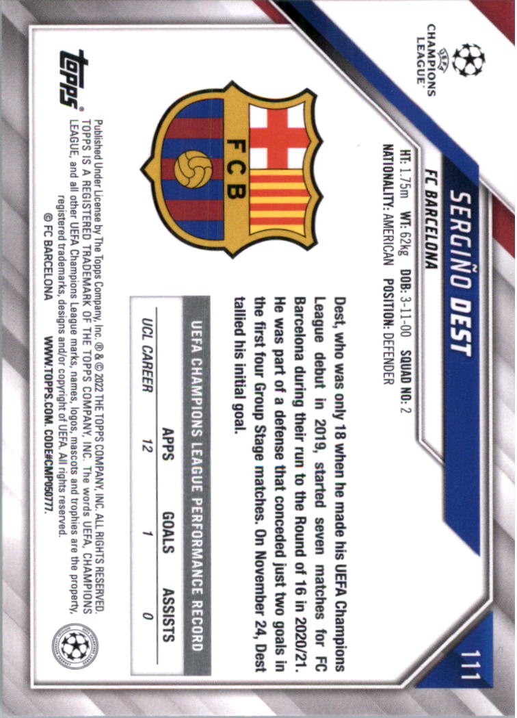 2021-22 Topps UEFA Champions League Starball Foil Soccer Card Pick