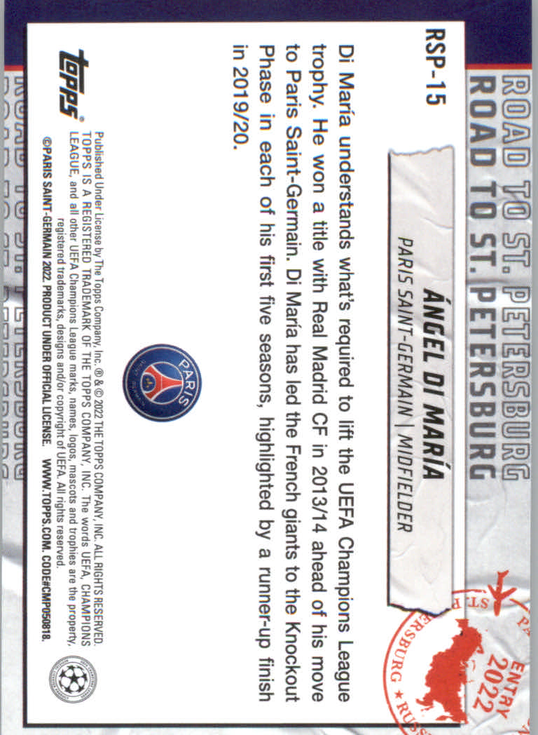 2021/2022 Topps UEFA Champions League Soccer "Road to St. Petersburg" Inserts