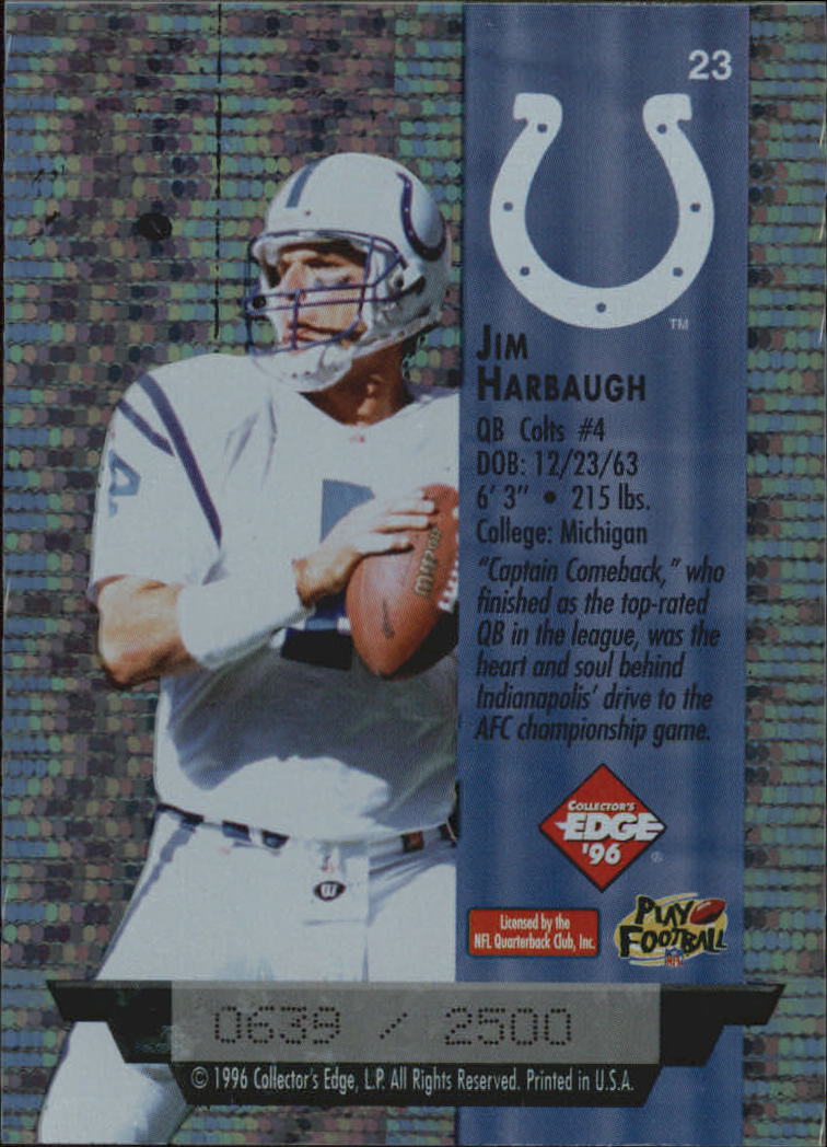 1996 CE President's Reserve Air Force One #23 Jim Harbaugh back image