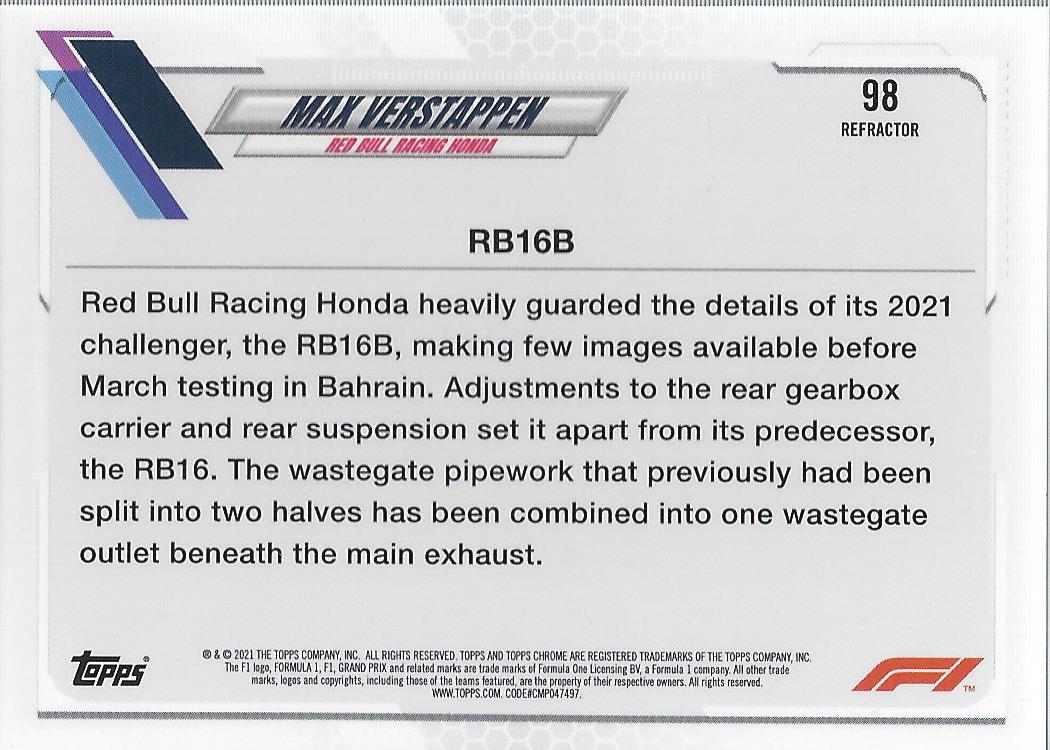 2021 Topps Chrome Formula 1 Refractors Racing Card Pick (Inserts) - Picture 81 of 111