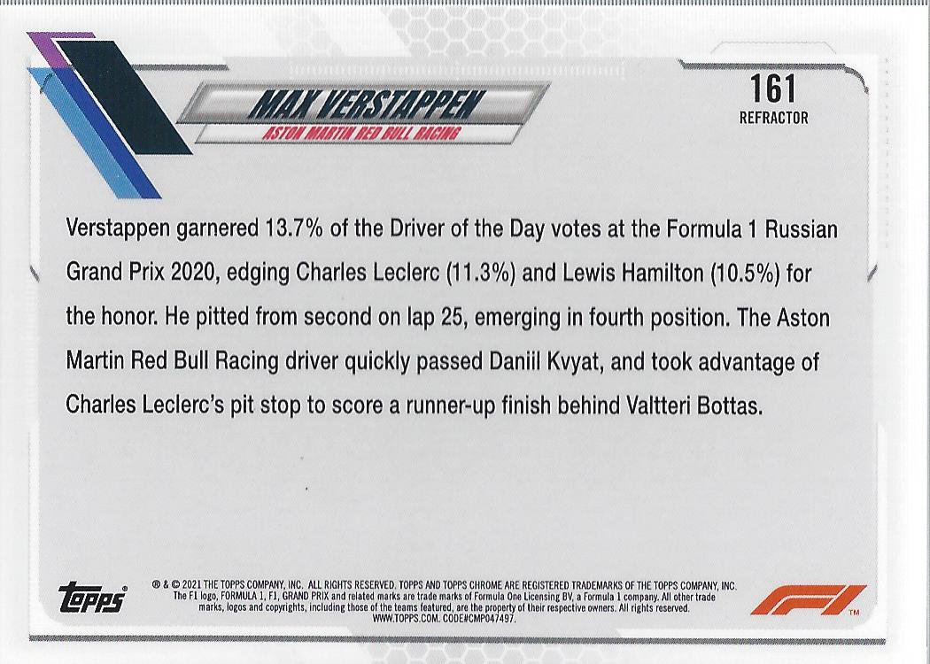 2021 Topps Chrome Formula 1 Refractors Racing Card Pick (Inserts) - Picture 105 of 111