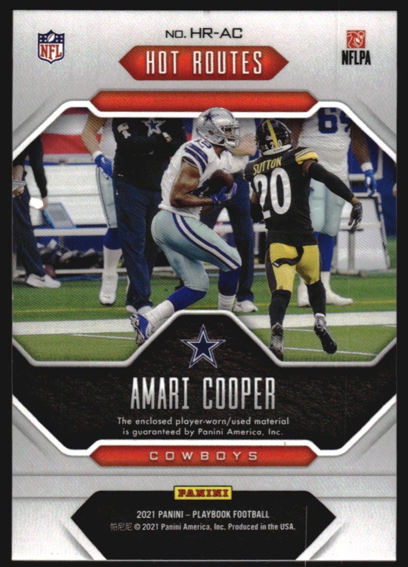 2021 Panini Playbook Hot Routes Jerseys Gold #6 Amari Cooper