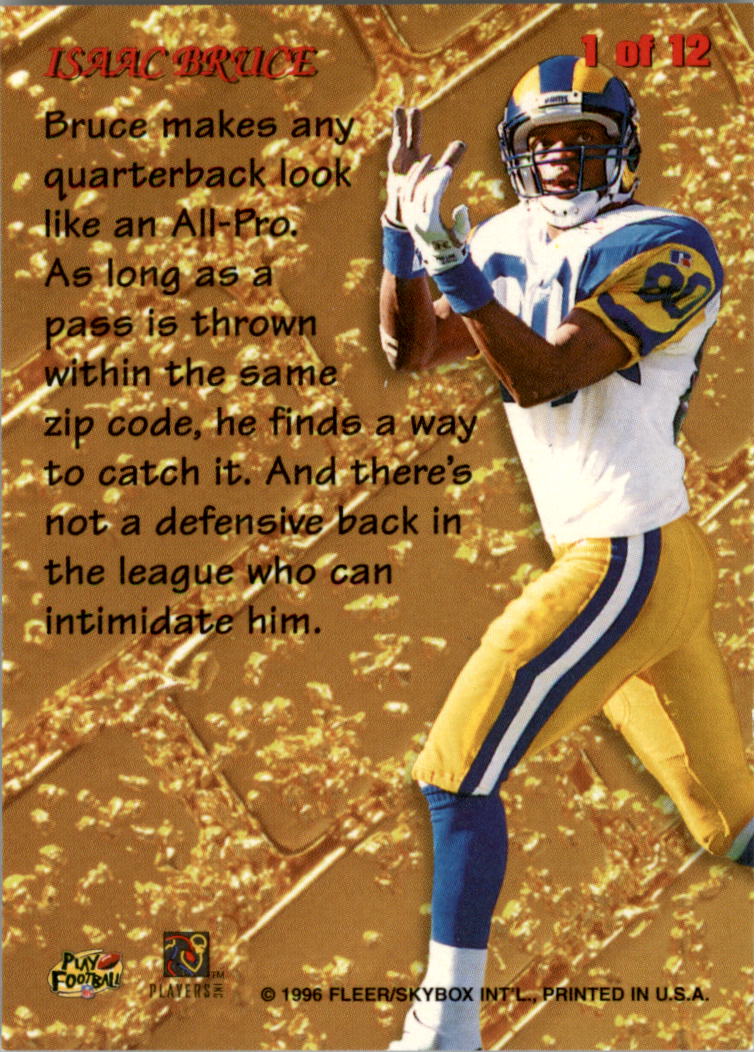 1996 Metal Goldfingers #1 Isaac Bruce back image