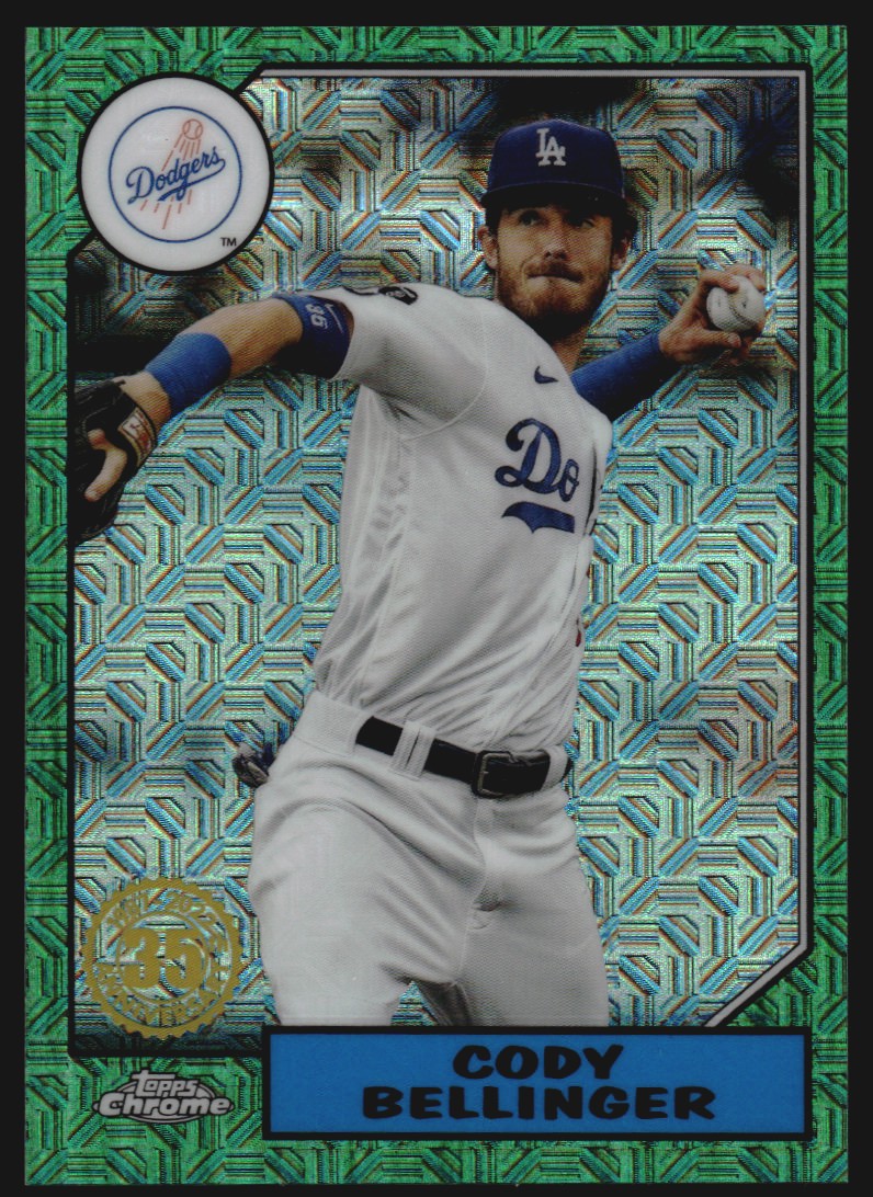 2022 Topps '87 Topps Silver Pack Chrome Green Refractors #T87C6 Cody Bellinger