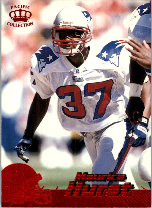 1996 Pacific Red New England Patriots Football Card #259 Maurice Hurst ...