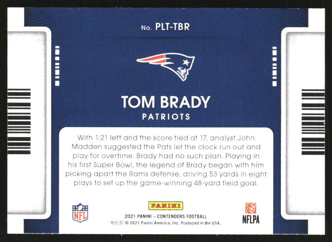 2021 Panini Contenders Playoff Tickets Emerald #10 Tom Brady