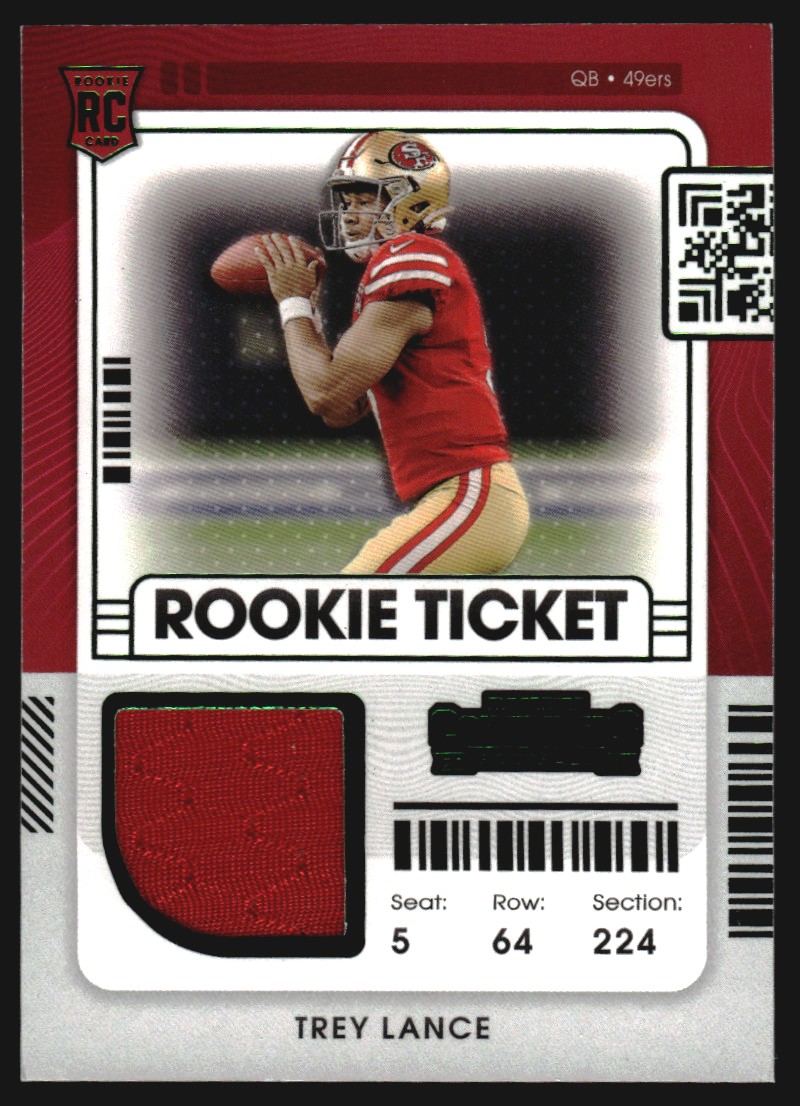 2021 Panini Contenders Rookie Ticket Swatches #3 Trey Lance