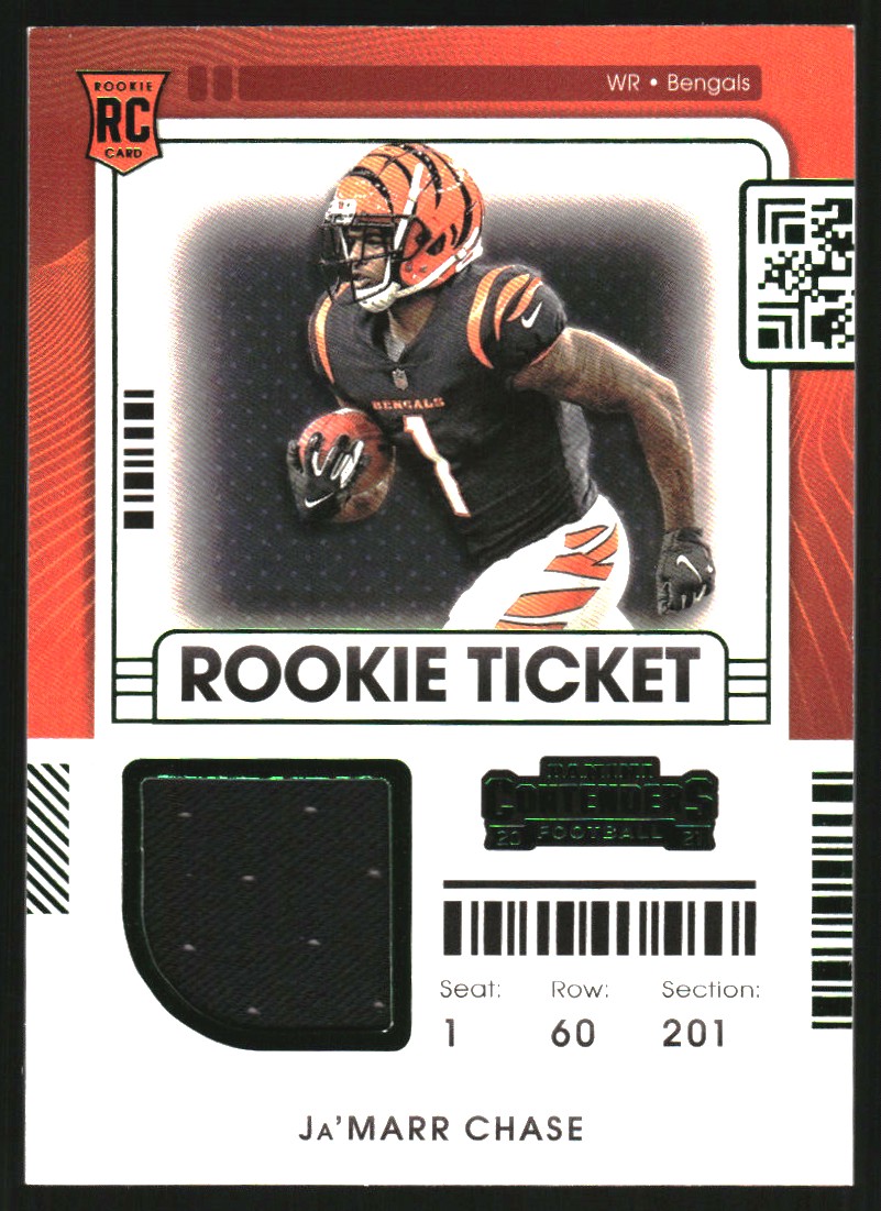 2021 Panini Contenders Rookie Ticket Swatches #5 Ja'Marr Chase