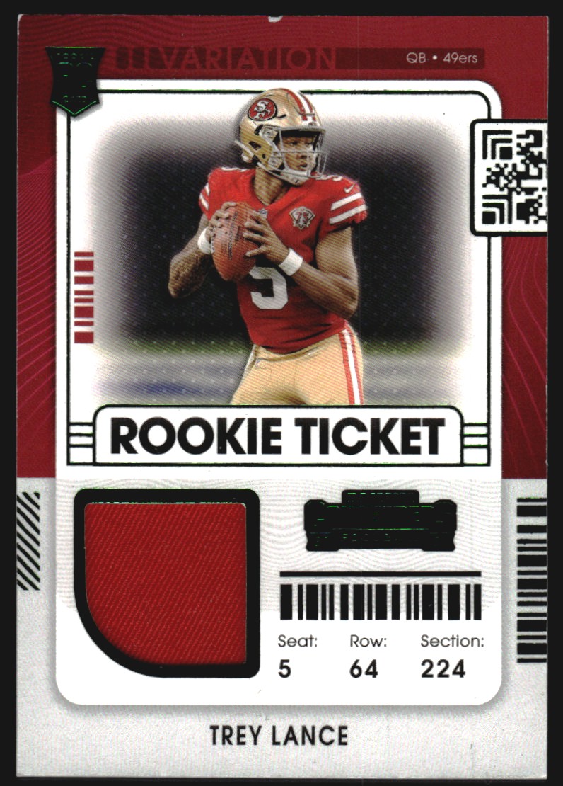 2021 Panini Contenders Rookie Ticket Swatches Variation #3 Trey Lance