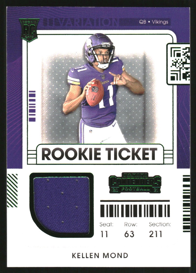 2021 Panini Contenders Rookie Ticket Swatches Variation #22 Kellen Mond