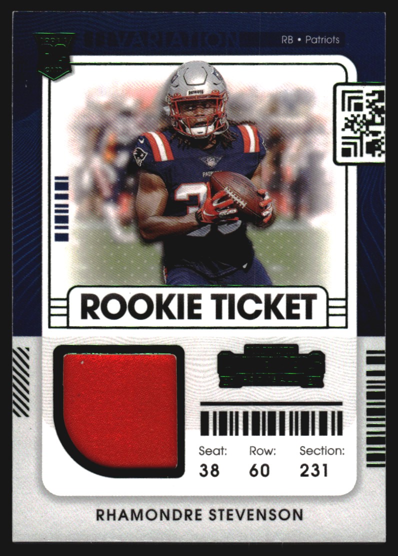 2021 Panini Contenders Rookie Ticket Swatches Variation #33 Rhamondre Stevenson