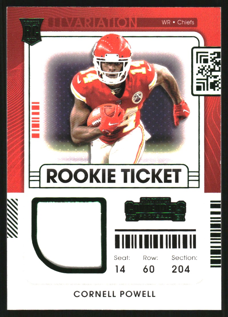 2021 Panini Contenders Rookie Ticket Swatches Variation #42 Cornell Powell