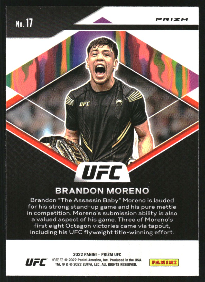 2022 Panini Prizm UFC Fearless Prizms Silver #17 Brandon Moreno