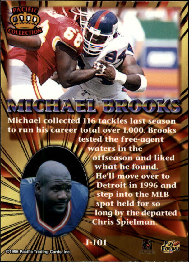 1996 Pacific Invincible Bronze #101 Michael Brooks back image