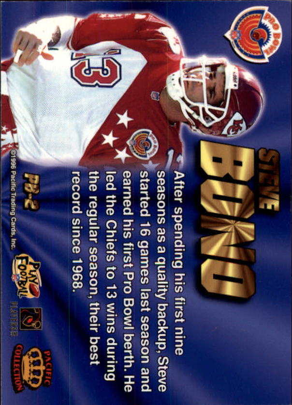 1996 Pacific Invincible Pro Bowl #2 Steve Bono back image