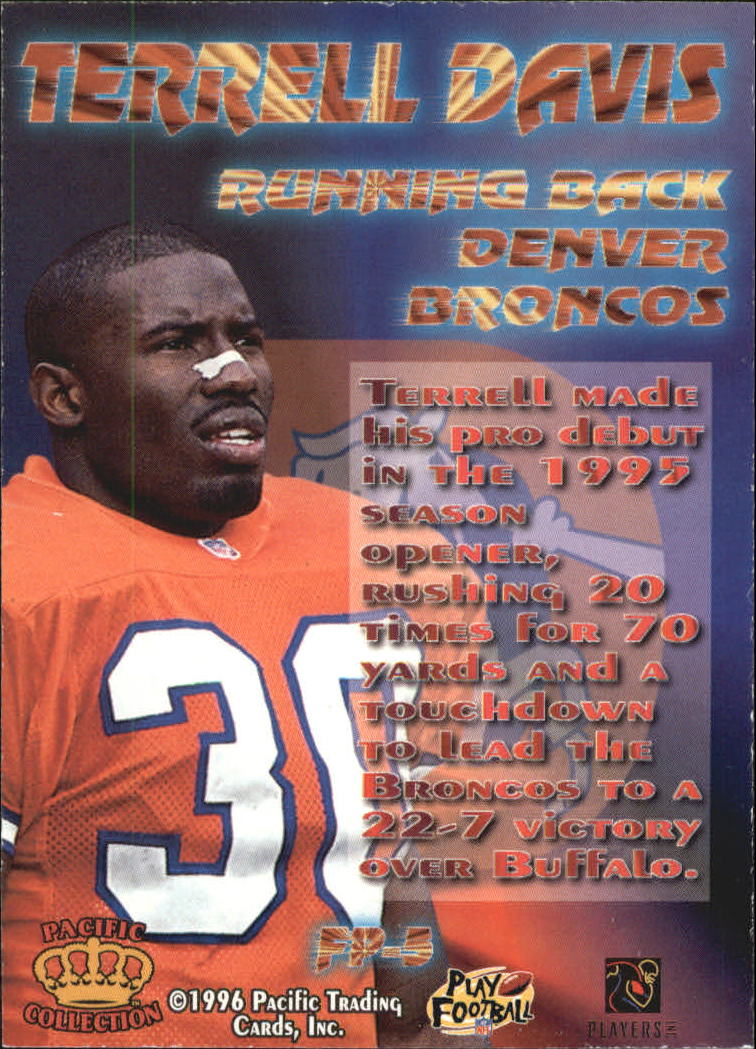1996 Pacific Litho-Cel Feature Performers #FP5 Terrell Davis back image