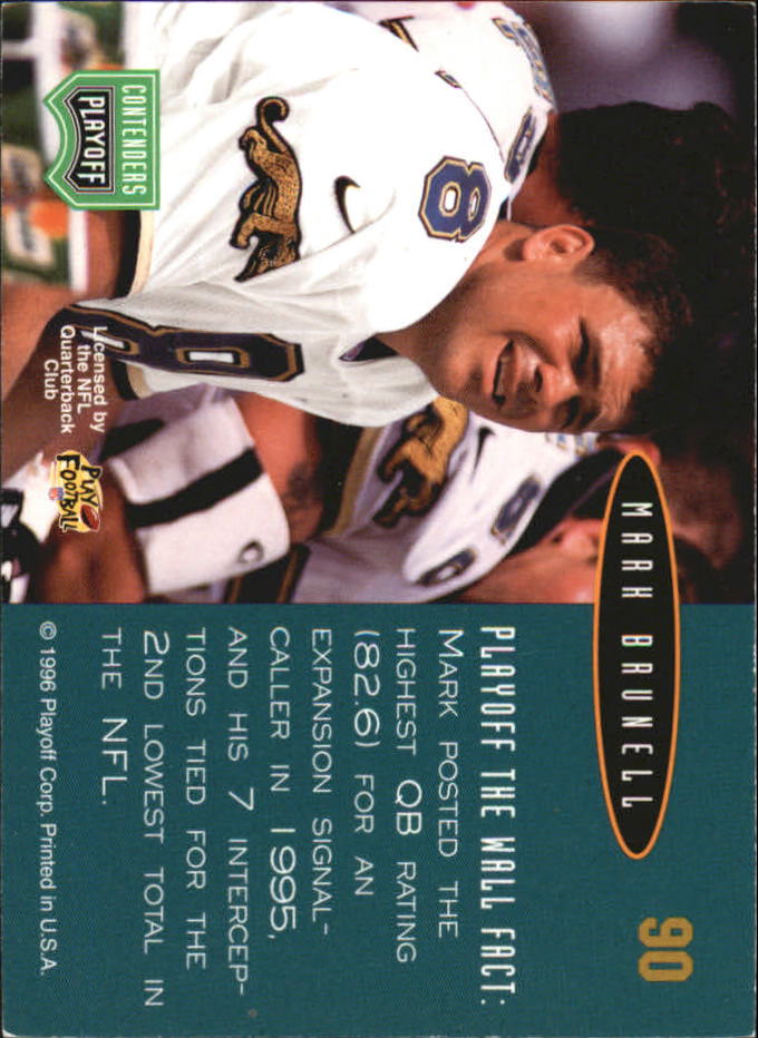 1996 Playoff Contenders Open Field Foil #90 Mark Brunell G back image