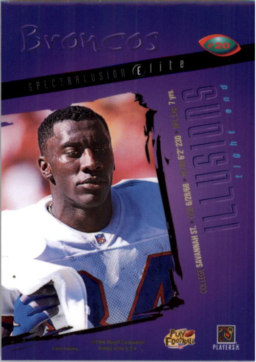 1996 Playoff Illusions Spectralusion Elite #20 Shannon Sharpe back image