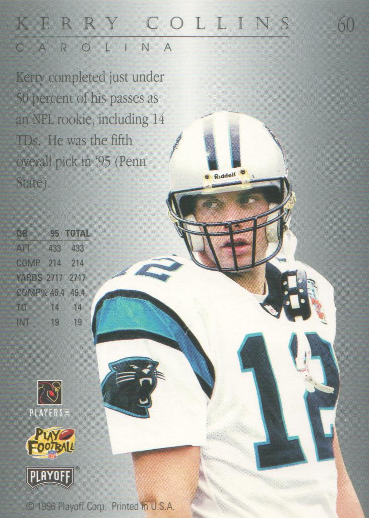 1996 Playoff Trophy Contenders #60 Kerry Collins back image