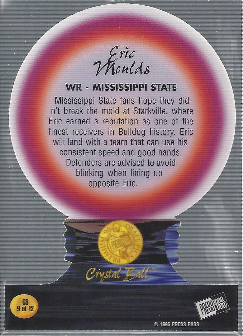 1996 Press Pass Crystal Ball #CB9 Eric Moulds back image