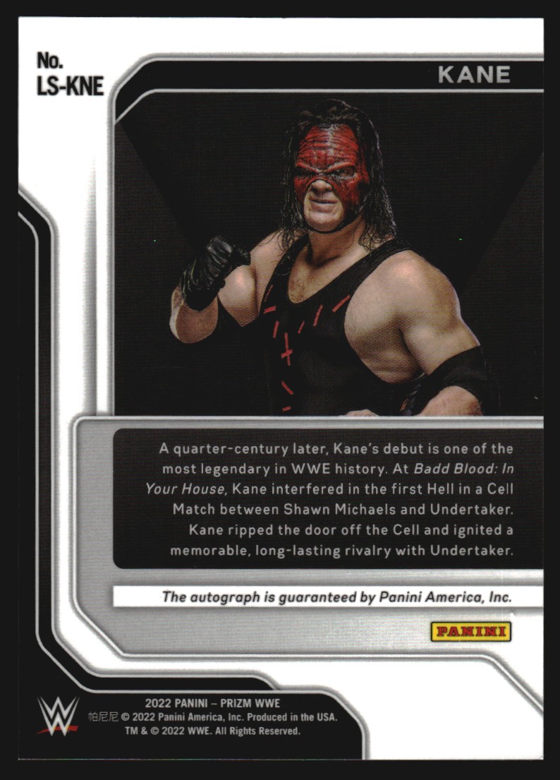 2022 Panini Prizm WWE Legendary Signatures #LSKNE Kane back image