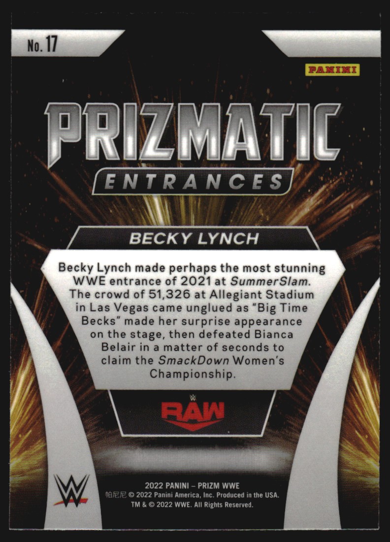 2022 Panini Prizm WWE Prizmatic Entrances 17 Becky Lynch NMMT