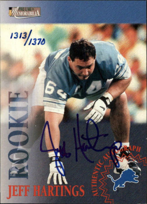 1996 Pro Line Memorabilia Rookie Autographs #8 Jeff Hartings/1370