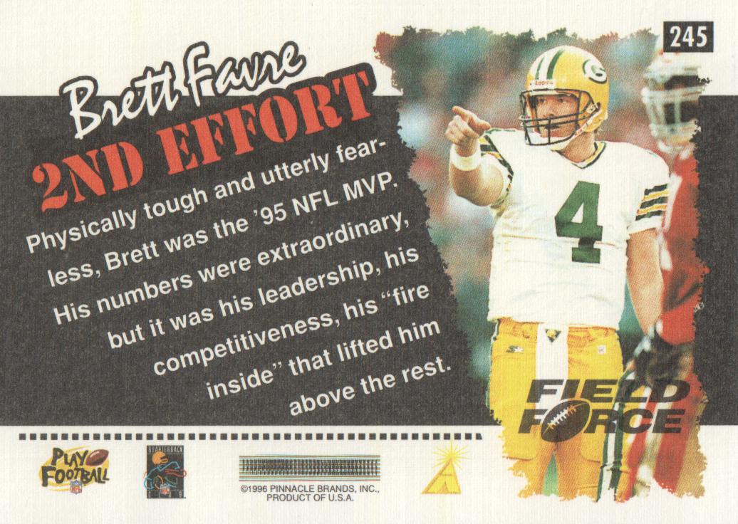1996 Score Field Force #245 Brett Favre SE back image