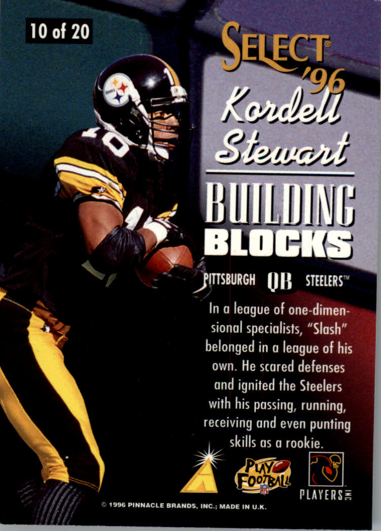 1996 Select Building Blocks #10 Kordell Stewart back image