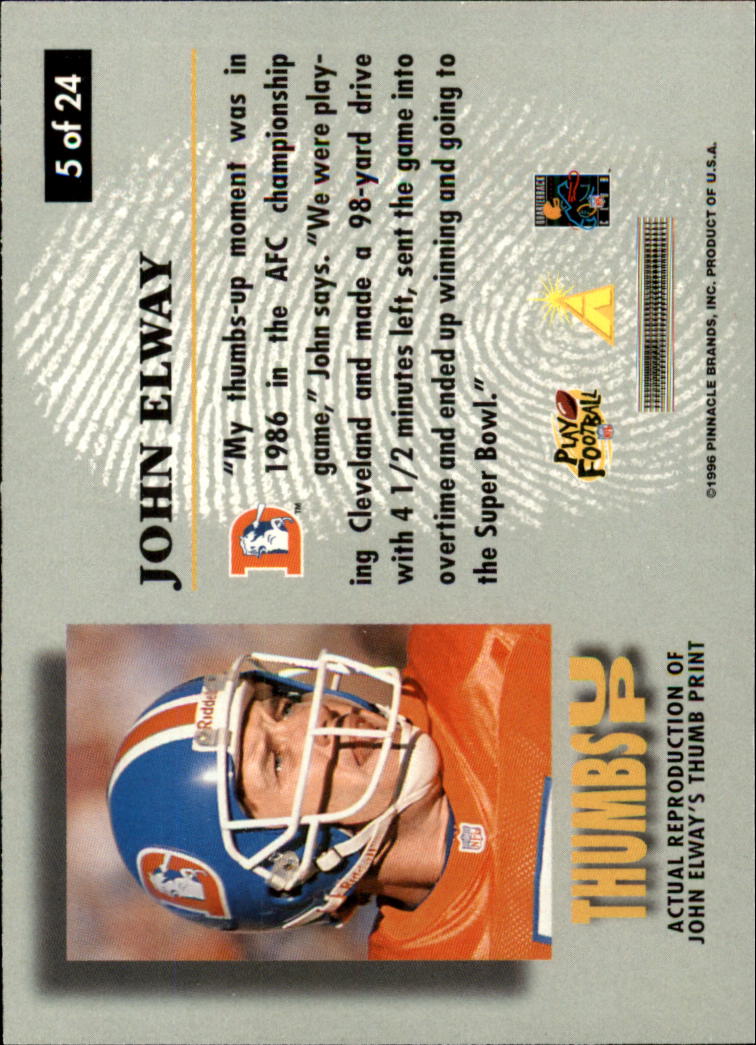 1996 Select Certified Thumbs Up #5 John Elway