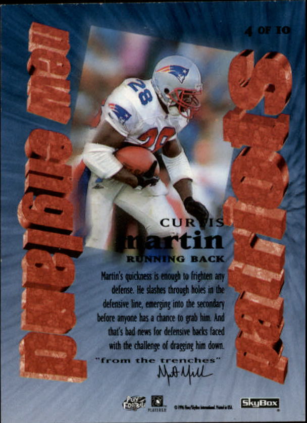 1996 SkyBox Impact Intimidators #4 Curtis Martin