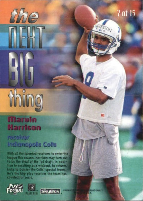 1996 SkyBox Premium Next Big Thing #7 Marvin Harrison