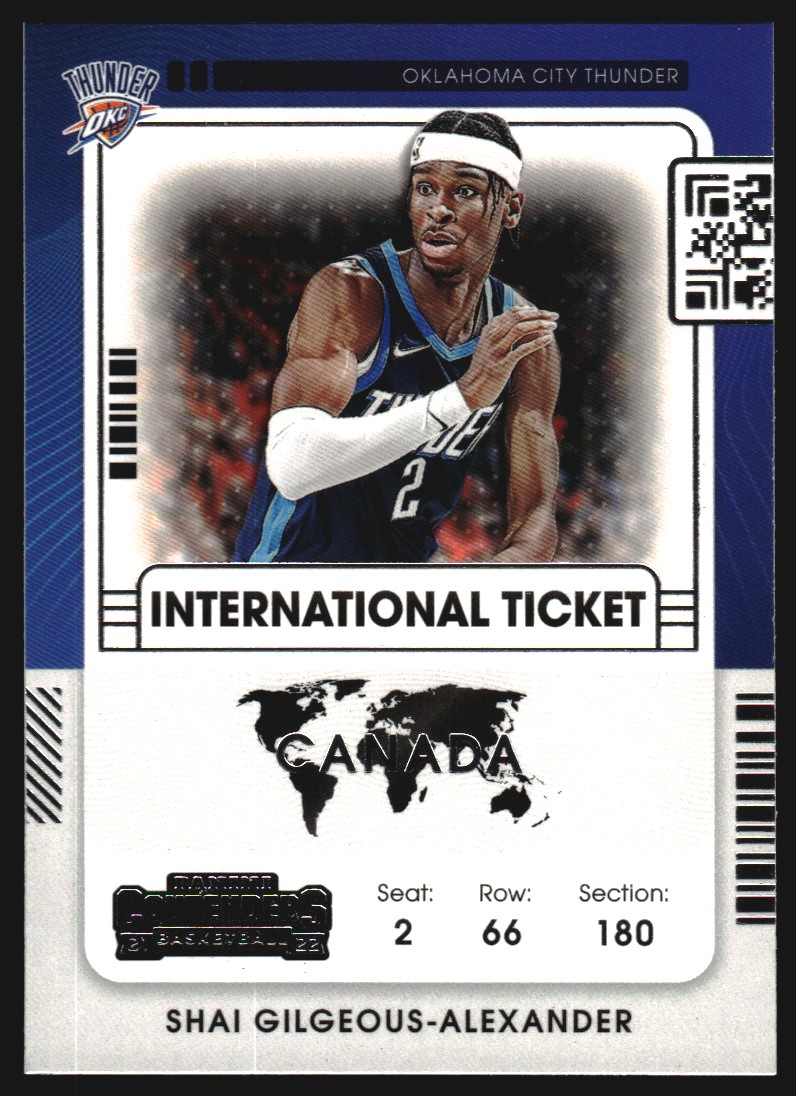 2021-22 Panini Contenders International Ticket #25 Shai Gilgeous-Alexander