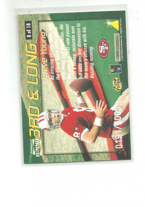 1996 Summit Third and Long #8 Steve Young back image