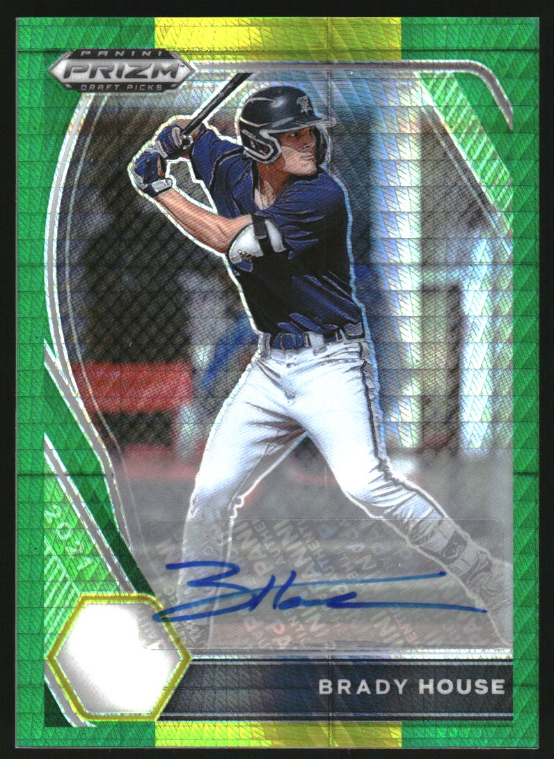 2021 Panini Prizm Draft Picks Base Autographs Prizms Green and Yellow Hyper #11 Brady House