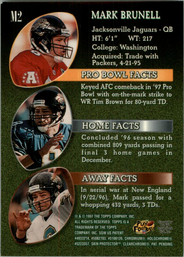 1997 Topps Mystery Finest Bronze Refractors #M2 Mark Brunell