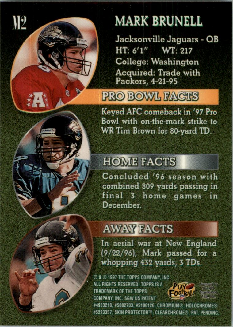 1997 Topps Mystery Finest Silver Refractors #M2 Mark Brunell