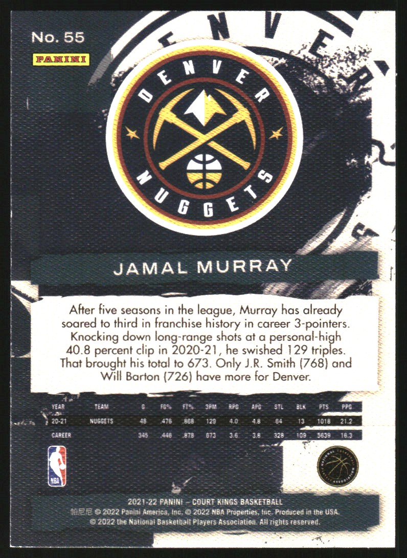 2021-22 Court Kings #55 Jamal Murray